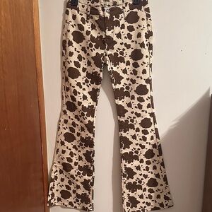 Rock & Roll Cowgirl Tan and Brown Flare Jeans